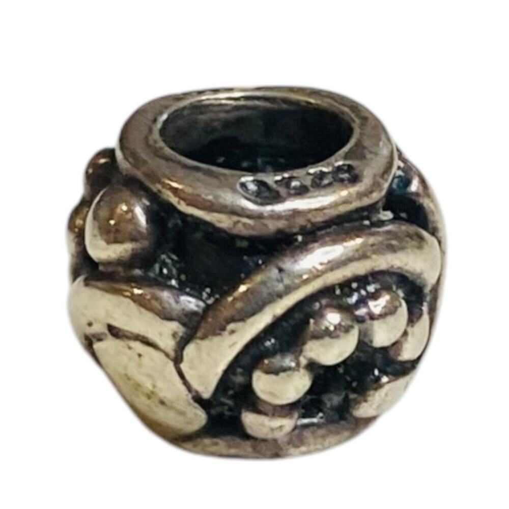 Sterling Silver Trollbeads Solid Beaded Curved Li… - image 1